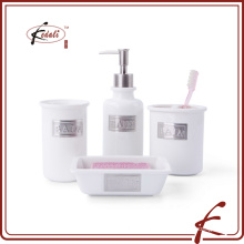 hot sales white durable porcelain bathroom set for with metal decorate